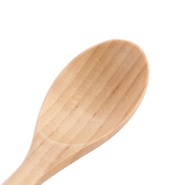 Kreativna drvena žlica-vilica za hranjenje pogodna za salate, voće i ostalo u smeđoj boji