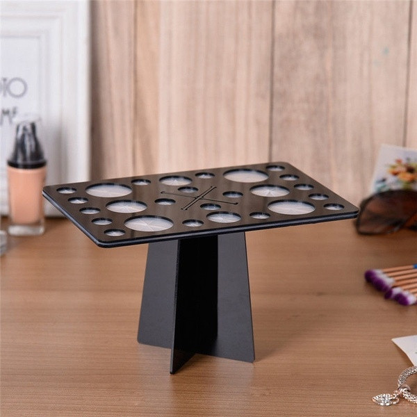 Акрилна стойка подходяща за 26 четки за грим с различни размери