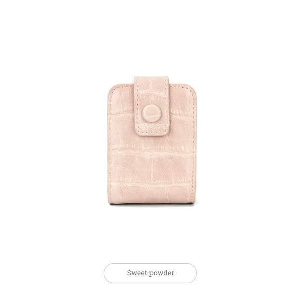 Малък преносим кожен калъф с огледало подходящ за съхранение на червило