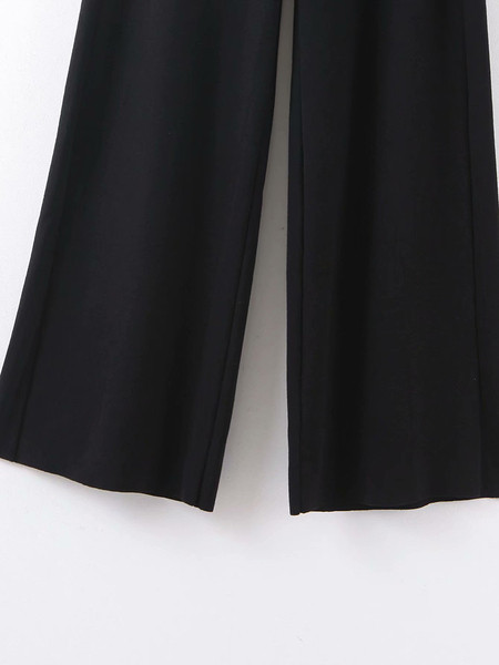 Új modell fekete női nadrág magas derékkal - széles modell