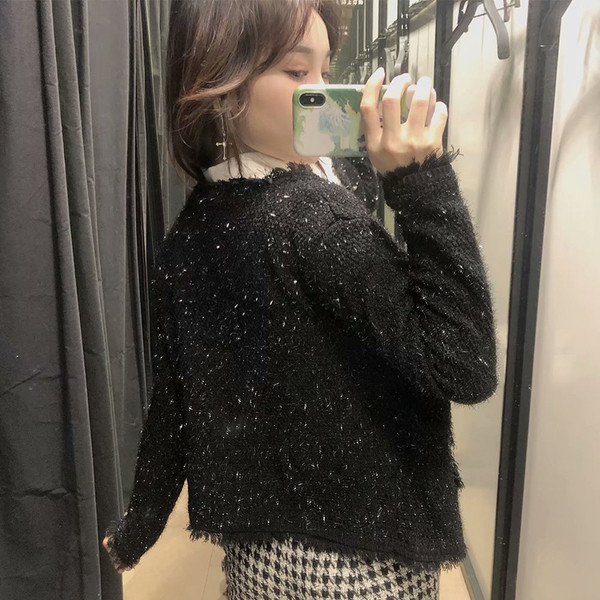 Modern női tweed mellény zsebekkel és gombokkal