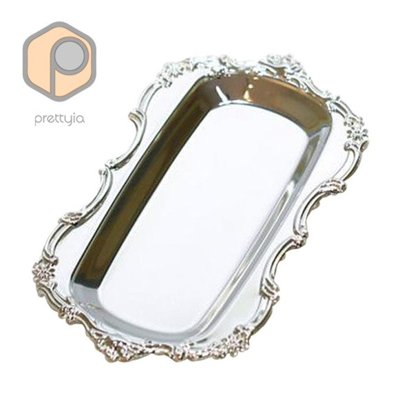 Többfunkciós fém tányér téglalap alakú desszertekhez