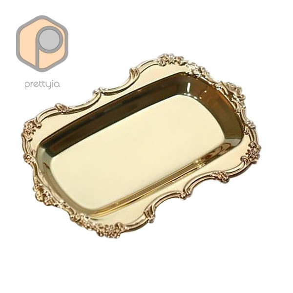 Többfunkciós fém tányér téglalap alakú desszertekhez