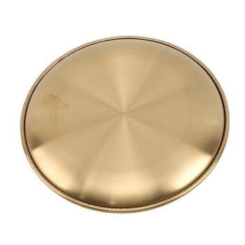 Златиста чиния от неръждаема стомана в кръгла форма подходяща за десерти или плодове