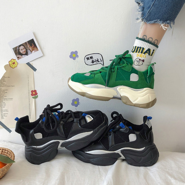 Νέο μονέλο μοντέρνα γυναικεία αθλητικά  παπούτσια με χοντρή  σόλα κατάλληλα για κάθε εποχή