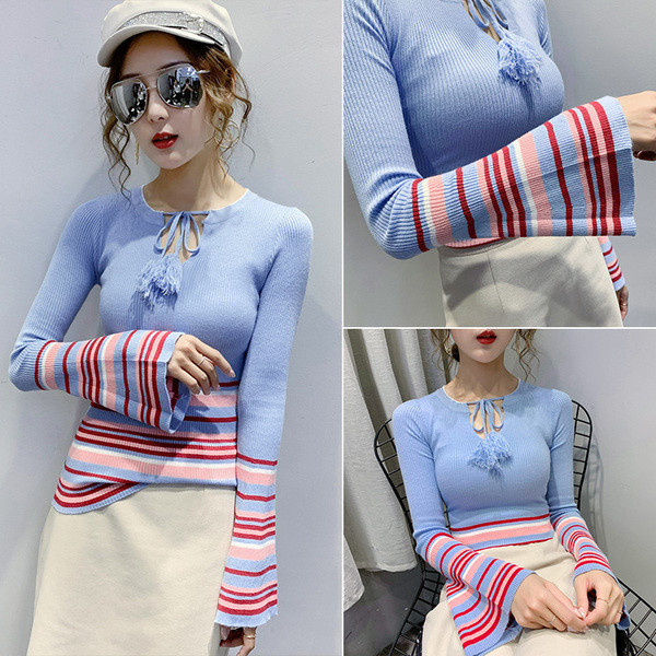 Modern női blúz kordbársony dzsörzéből lótusz ujjakkal és bojtkötőkkel