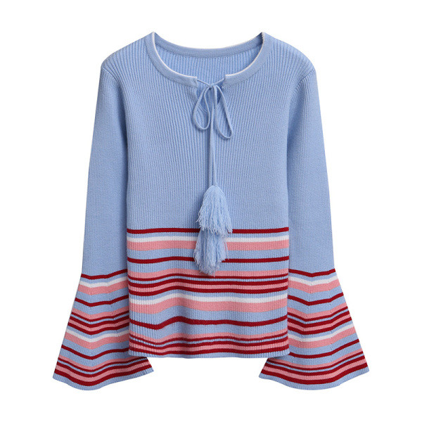 Modern női blúz kordbársony dzsörzéből lótusz ujjakkal és bojtkötőkkel