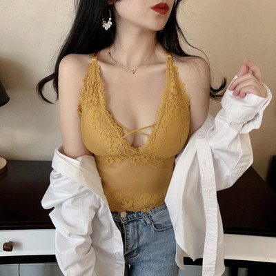 Új modell csipke melltartó háromszög alakú kupakkal és vékony pántokkal