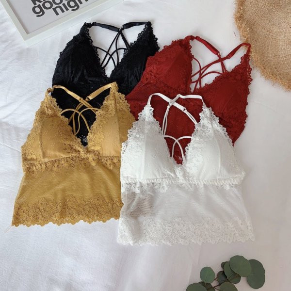 Új modell csipke melltartó háromszög alakú kupakkal és vékony pántokkal