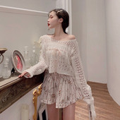 Σύντομη ευρεία δεμένη λεπτή δεμένη πουλόβερ