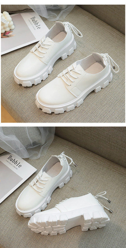 Női alkalmi cipő eko bőrből, magas talppal és fűzővel