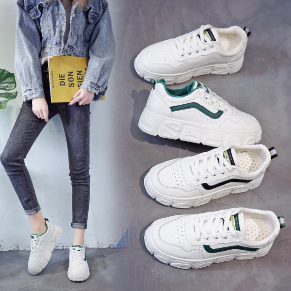 Eko bőrből készült alkalmi női tornacipő lapos talppal