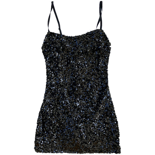 Lühike naiste kleidiga liibuv mudel õhukeste rihmade ja litritega