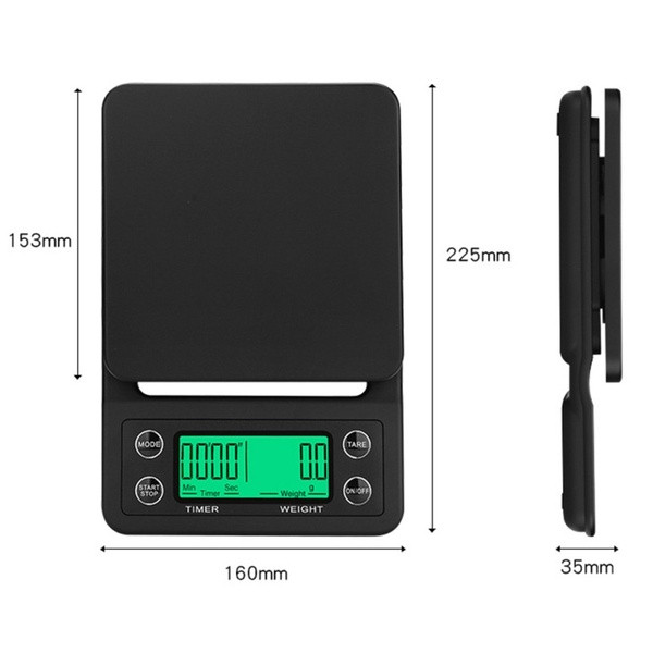 Fekete konyhai mérleg 4 csúszásgátló betéttel és LCD kijelzővel