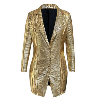 Stílusos női ruha Karcsú modell mély nyakkivágással, hosszú ujjakkal és gombokkal