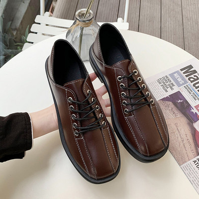 Γυναικεία καθημερινά παπούτσια άνοιξης-φθινοπώρου με επίπεδη σόλα από οικολογικό δέρμα