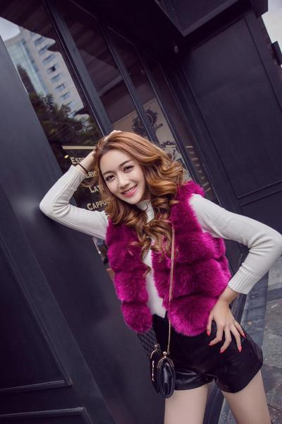 Új modell rövid bolyhos mellény műszőrből