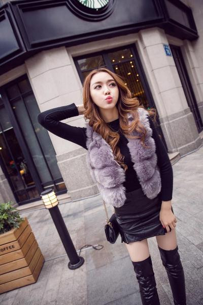 Új modell rövid bolyhos mellény műszőrből