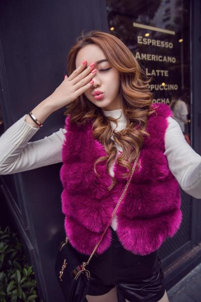 Új modell rövid bolyhos mellény műszőrből