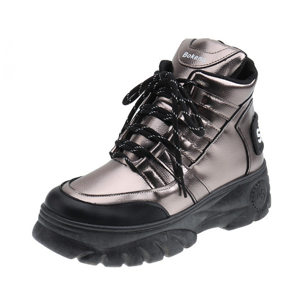 Női őszi-téli tornacipő magas talppal és érdes talppal