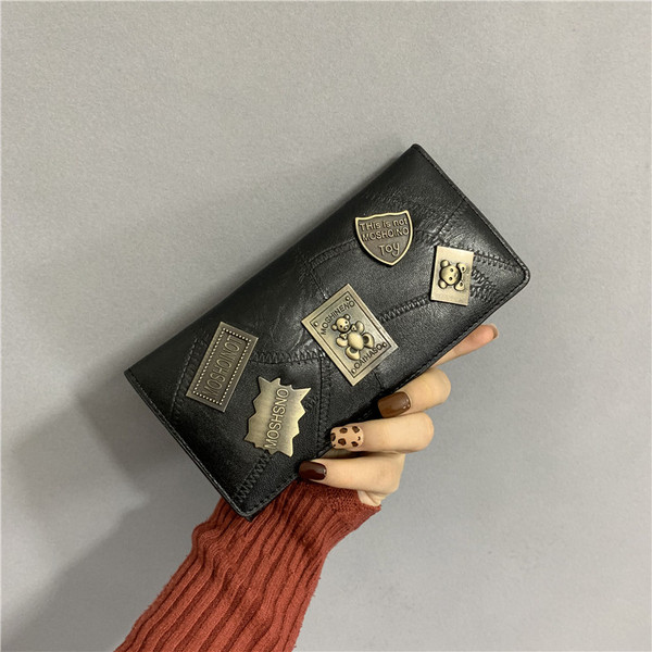 Modern női pénztárca eko bőrből, fém elemekkel