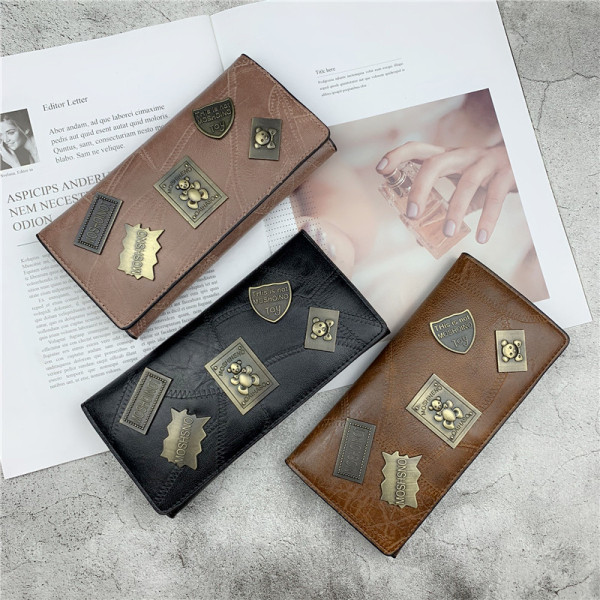 Modern női pénztárca eko bőrből, fém elemekkel