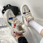 Eko bőrből készült durva talpú sport és hétköznapi női tornacipő