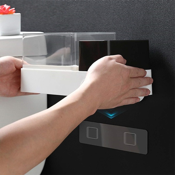 Többfunkciós öntapadós vízálló WC-papír tartó tartozékszekrénnyel