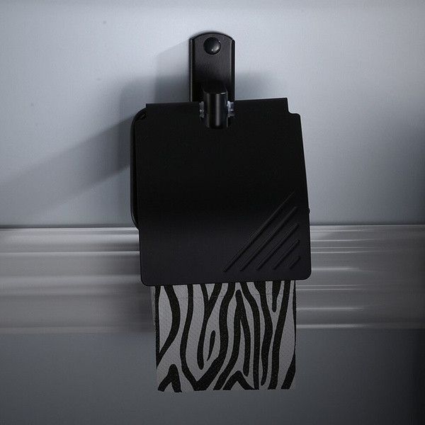 Metalni mat crni držač za toalet papir