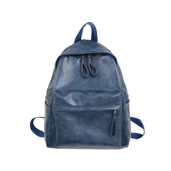 Lezser női hátizsák, tiszta ökobőr modell elülső zsebbel