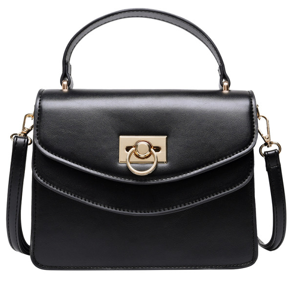 Eko bőrből készült stílusos női táska rövid és hosszú füllel, fém rögzítéssel