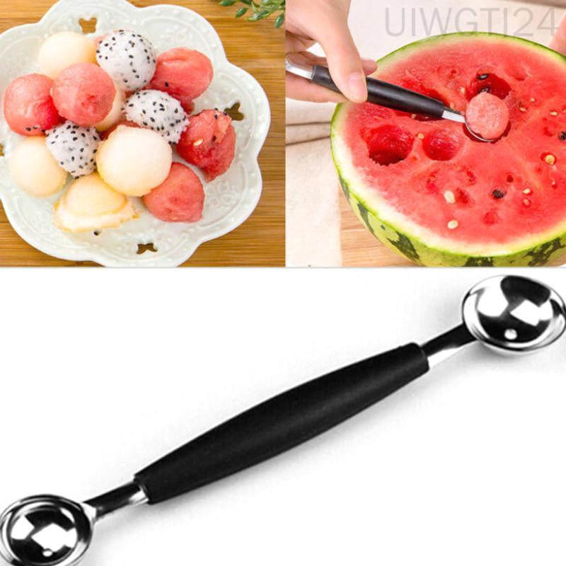 Dupla žlica od nehrđajućeg čelika za posluživanje dinje, lubenice, sladoleda