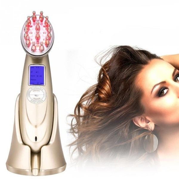 Lazerinės plaukų šukos su LED šviesa skatina plaukų augimą ir masažuoja galvos odą vibracija