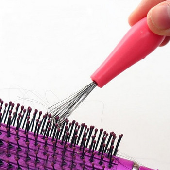 Комплект от два броя пластмасов инструмент с метален накрайник за почистване на четка за коса