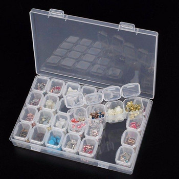  Пластмасова кутия за съхранение на декоративни камъчета, комплекти за рисуване на нокти