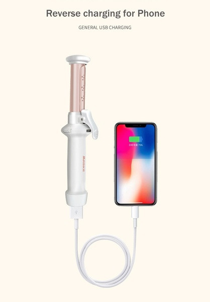 Nešiojamas belaidis plaukų suktukas su keramine danga ir įkraunamas per USB laidą