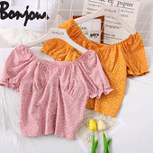 Casual Γυναικεία μπλούζα σιφόν με Floral Εκτύπωση και 3/4 μανίκι μεβολάν