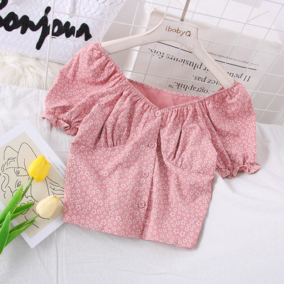 Casual Γυναικεία μπλούζα σιφόν με Floral Εκτύπωση και 3/4 μανίκι μεβολάν