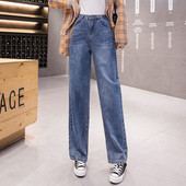 Alkalmi női farmer magas derékkal – széles modell