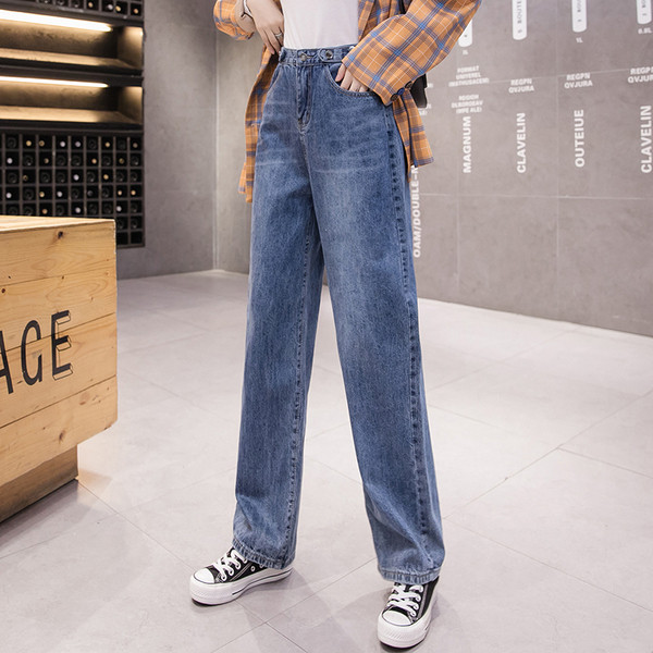 Alkalmi női farmer magas derékkal – széles modell