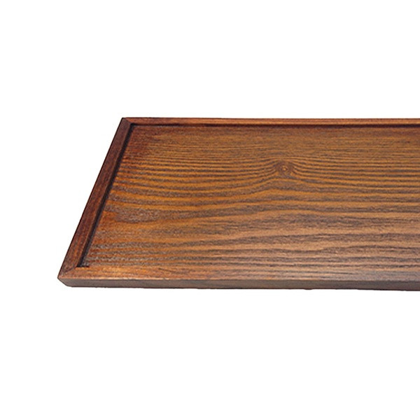 Stačiakampio formos medinis padėklas, tinkantis maistui ir gėrimams patiekti