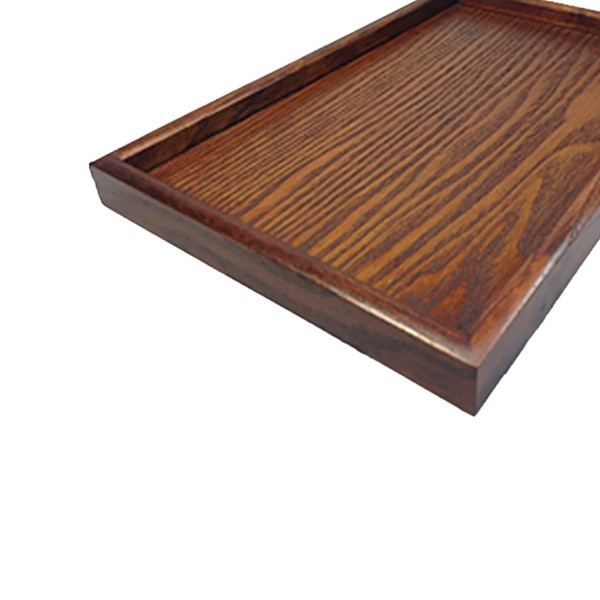 Stačiakampio formos medinis padėklas, tinkantis maistui ir gėrimams patiekti