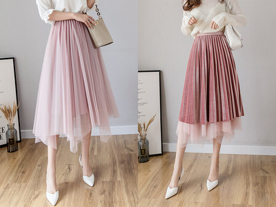 Novi model plisirane suknje od baršuna i tila