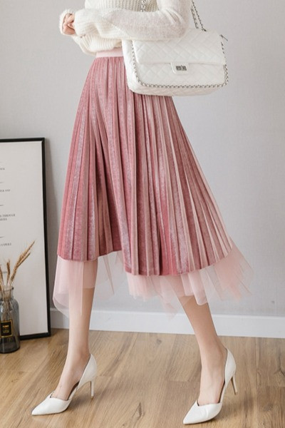 Novi model plisirane suknje od baršuna i tila