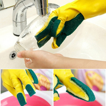 Силиконови ръкавици с прикрепени гъби към тях за почистване на съдове за многократна употреба 