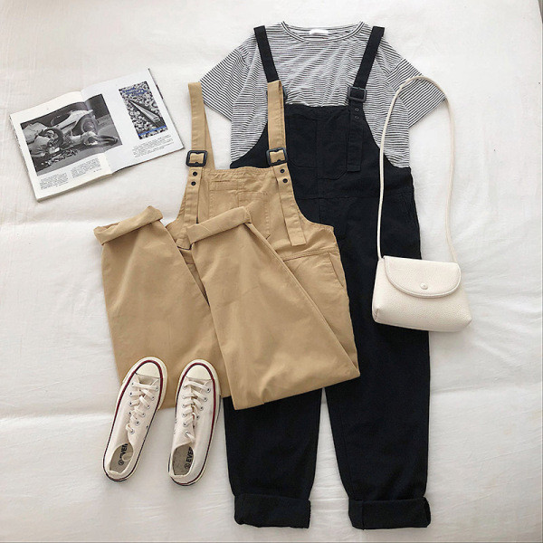 Γυναικεία casual ολόσωμη φόρμα φαρδύ μοντέλο με τιράντακια