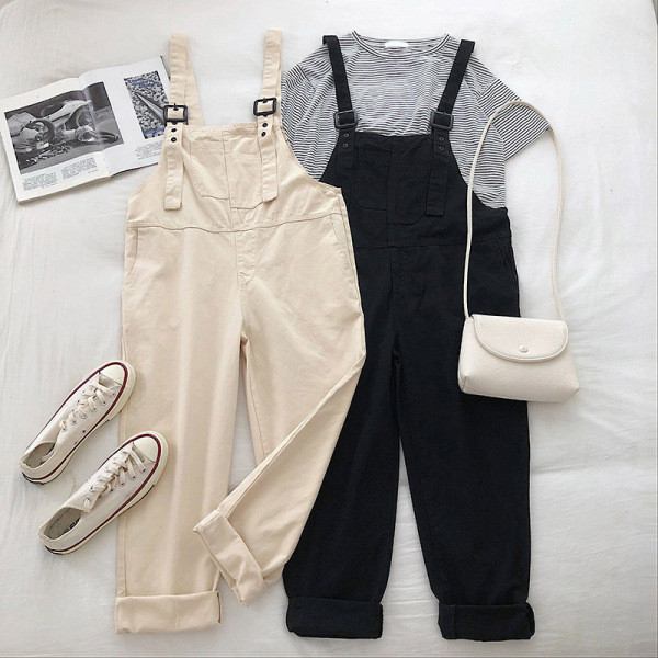 Γυναικεία casual ολόσωμη φόρμα φαρδύ μοντέλο με τιράντακια