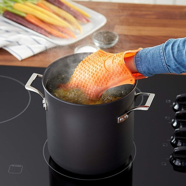 Karščiui atsparios silikoninės virtuvinės pirštinės