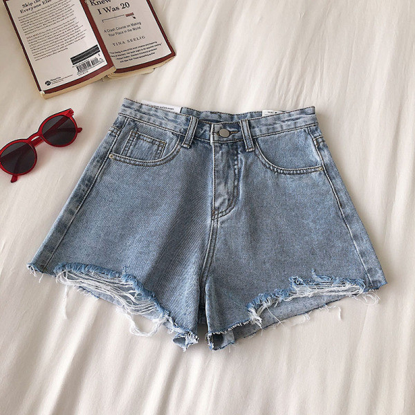 Széles farmer magas derékkal, színes rátéttel