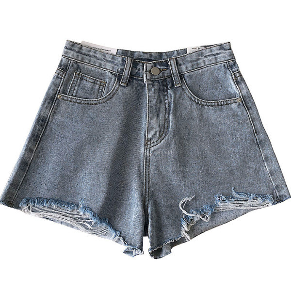 Széles farmer magas derékkal, színes rátéttel